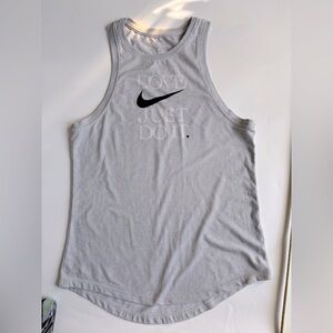 Nike Women’s Gray Dri-Fit “Just Do It” Graphic Racerback Tank Top XS
